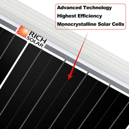 MEGA 200 | 200 Watt Solar Panel | Premier 12V Off-Grid Solar Panel for RVs Cabins, Boats | 25-Year Output Warranty | UL Certified Rich Solar