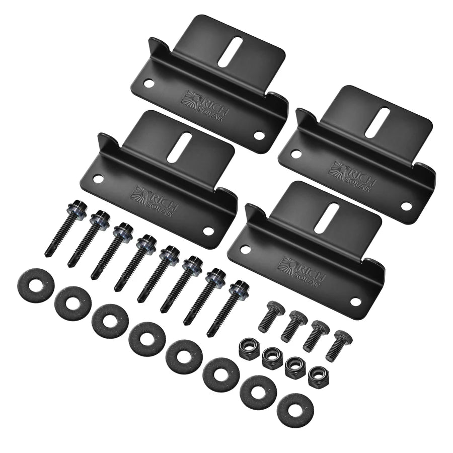 Z-Brackets | Mounting Hardware Z-Brackets with Screws | Designed for RICH SOLAR MEGA Series Solar Panels | Easy to Install Rich Solar