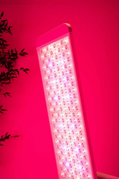NEW The Panorama Panel displaying vibrant red and blue light, ideal for full-body light therapy.