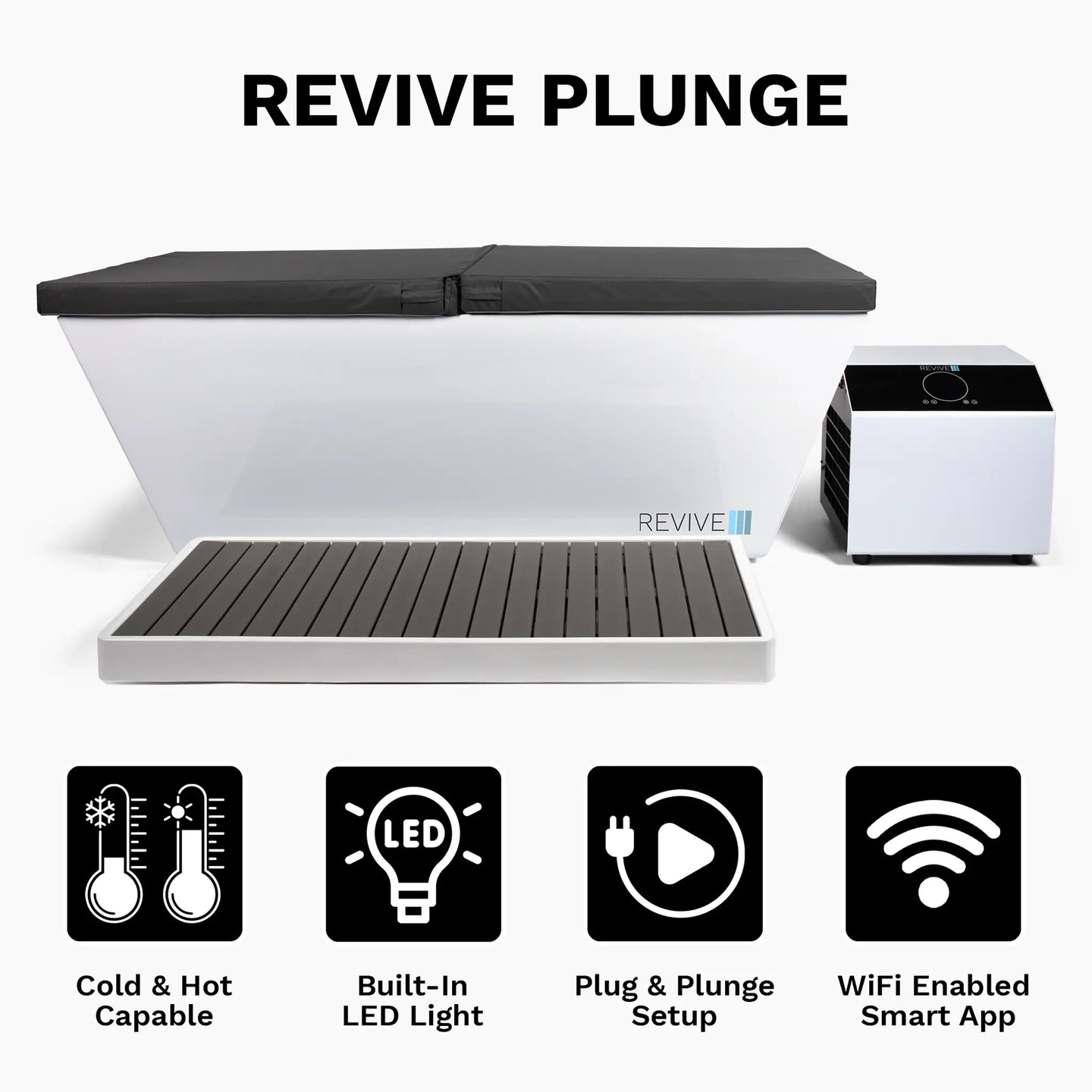 Revive Acrylic Plunge | Cold & Hot Therapy Tub with Advanced Temperature Control Revive