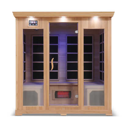 4 Person Full Spectrum Infrared Sauna with PureCarbon Heating & Canadian Wood Health Smart