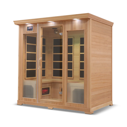 4 Person Full Spectrum Infrared Sauna with PureCarbon Heating & Canadian Wood Health Smart
