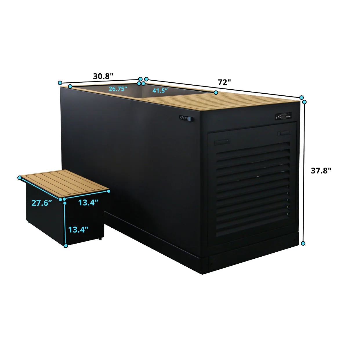 Revive Luxury Plunge | Premium Cold Therapy Tub with Built-In Ice Making Revive